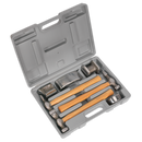 Sealey CB507 7pc Drop-Forged Panel Beating Set with Hickory Shafts