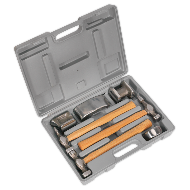Sealey CB507 7pc Drop-Forged Panel Beating Set with Hickory Shafts