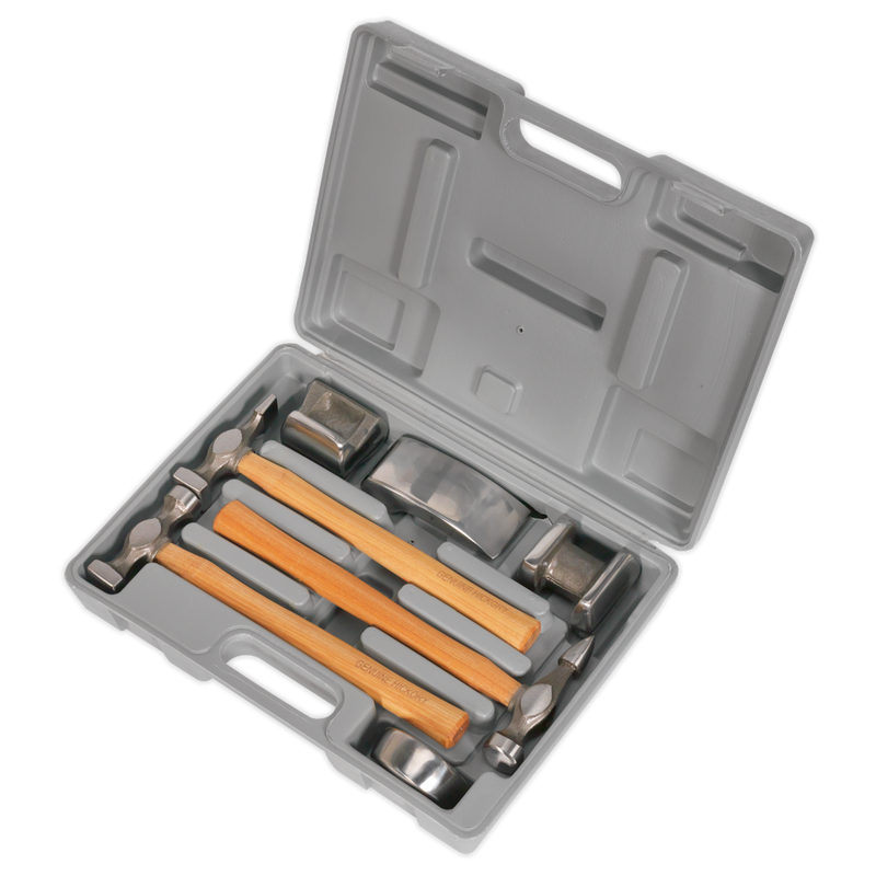 Sealey CB507 7pc Drop-Forged Panel Beating Set with Hickory Shafts