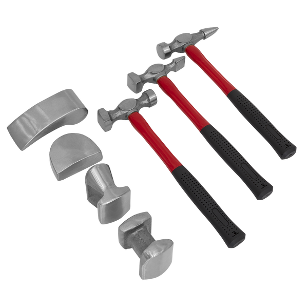 Sealey CB707 7pc Drop-Forged Panel Beating Set with Fibreglass Shafts