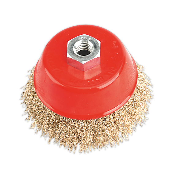 Sealey CBC100 √ÉÀú100mm Brassed Steel Cup Brush M14 x 2mm