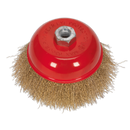 Sealey CBC125 ‚àö√â√Ä√∫125mm Brassed Steel Cup Brush M14 x 2mm