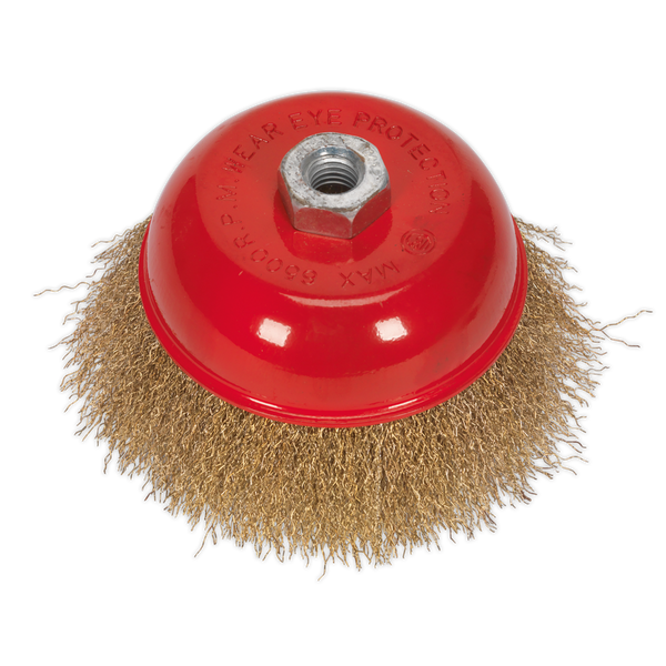 Sealey CBC125 √ÉÀú125mm Brassed Steel Cup Brush M14 x 2mm