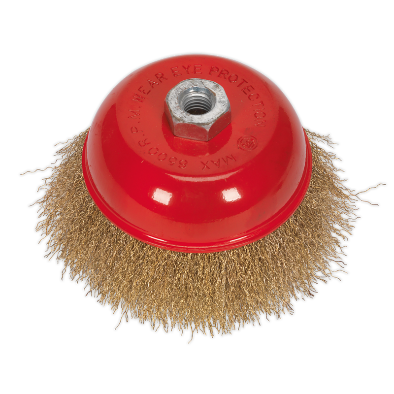 Sealey CBC125 √ÉÀú125mm Brassed Steel Cup Brush M14 x 2mm