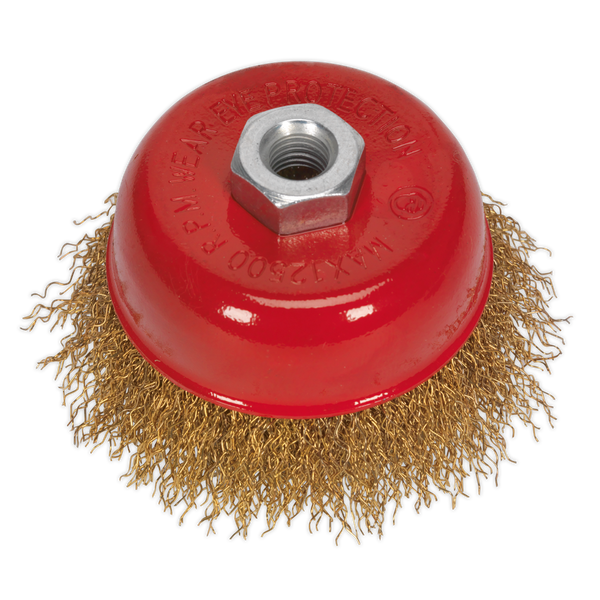 Sealey CBC75 √ÉÀú75mm Brassed Steel Cup Brush M10 x 1.5mm