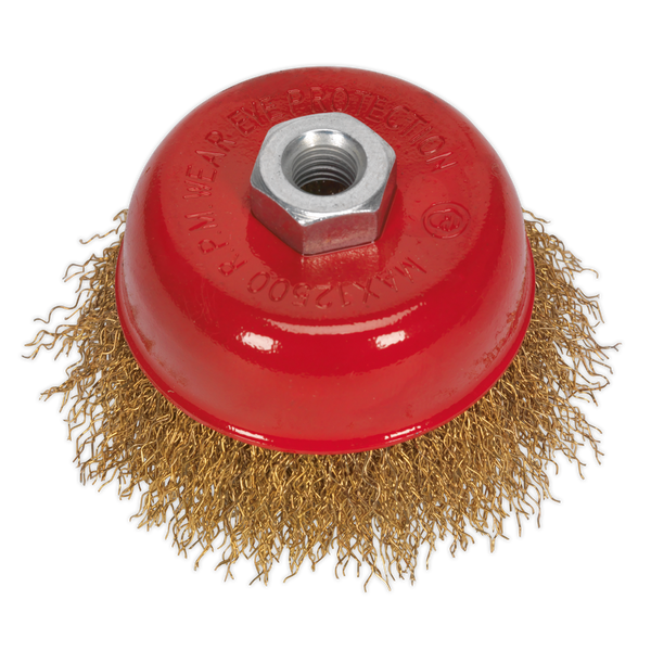 Sealey CBC752 √ÉÀú75mm Brassed Steel Cup Brush M14 x 2mm