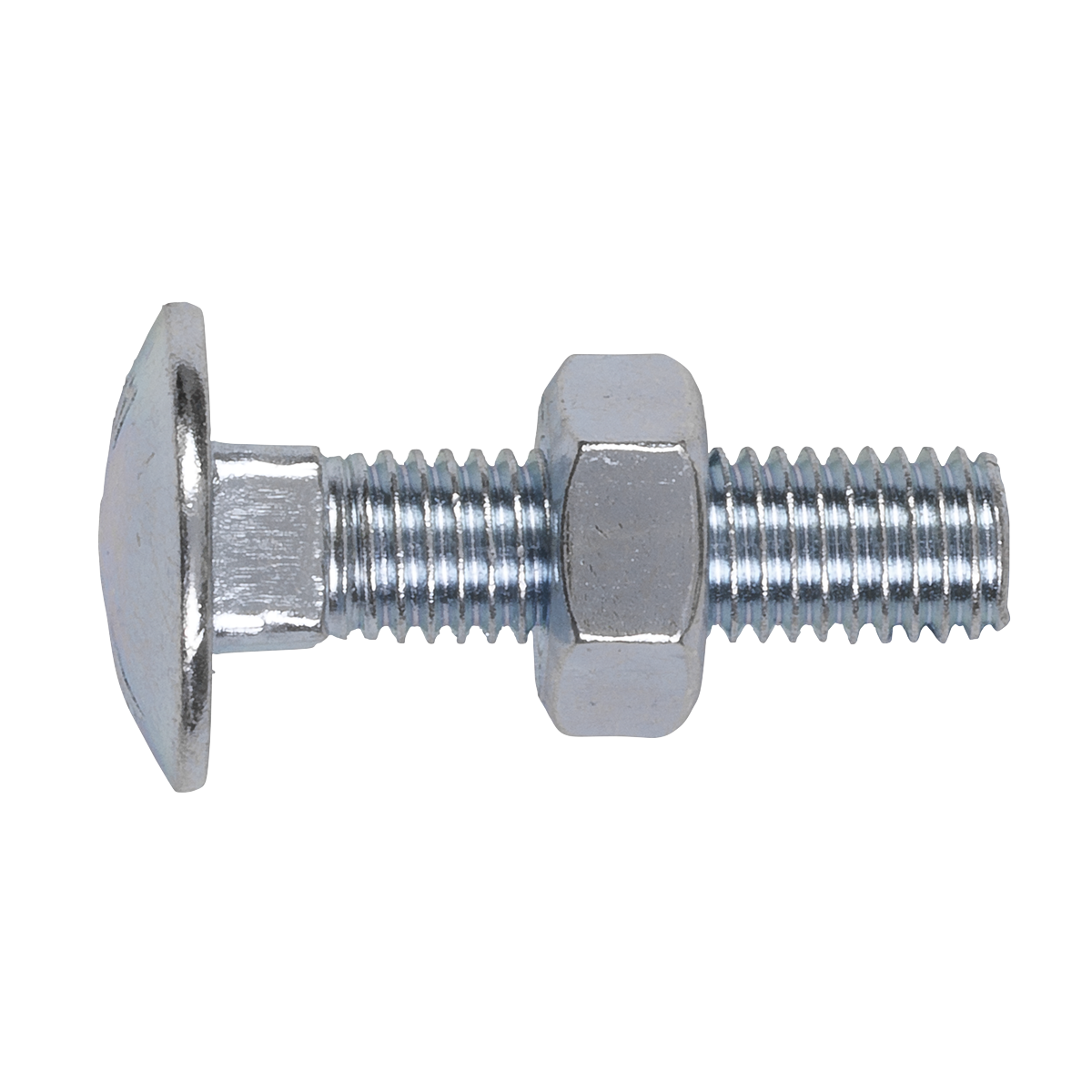 Sealey CBN1040 Zinc Plated Coach Bolt & Nut DIN 603 - M10 x 40mm - Pack of 50