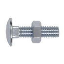 Sealey CBN1040 Zinc Plated Coach Bolt & Nut DIN 603 - M10 x 40mm - Pack of 50