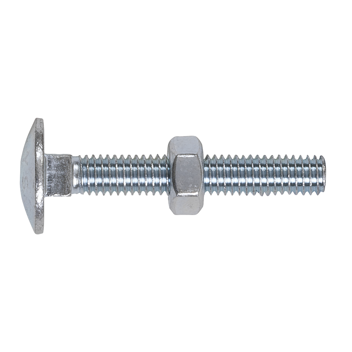 Sealey CBN640 Zinc Plated Coach Bolt & Nut DIN 603 - M6 x 40mm - Pack of 100