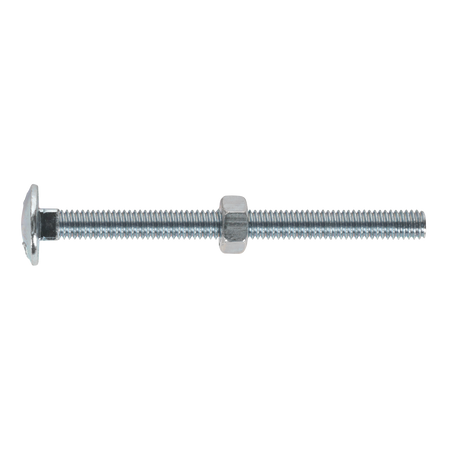 Sealey CBN675 Zinc Plated Coach Bolt & Nut DIN 603 M6 x 75mm - Pack of 100