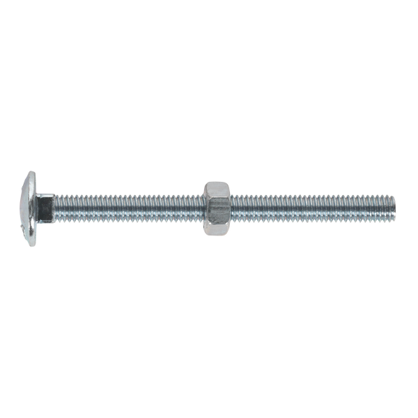 Sealey CBN675 Zinc Plated Coach Bolt & Nut DIN 603 M6 x 75mm - Pack of 100