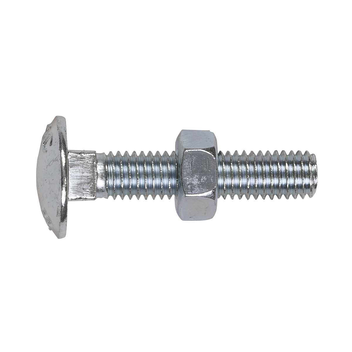 Sealey CBN840 Zinc Plated Coach Bolt & Nut DIN 603 - M8 x 40mm - Pack of 50