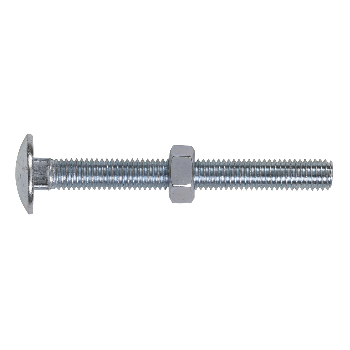 Sealey CBN875 Zinc Plated Coach Bolt & Nut DIN 603 - M8 x 75mm - Pack of 50