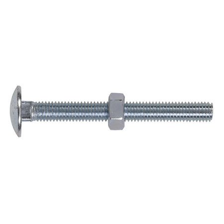 Sealey CBN875 Zinc Plated Coach Bolt & Nut DIN 603 - M8 x 75mm - Pack of 50