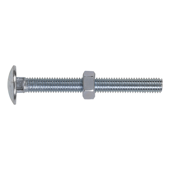 Sealey CBN875 Zinc Plated Coach Bolt & Nut DIN 603 - M8 x 75mm - Pack of 50