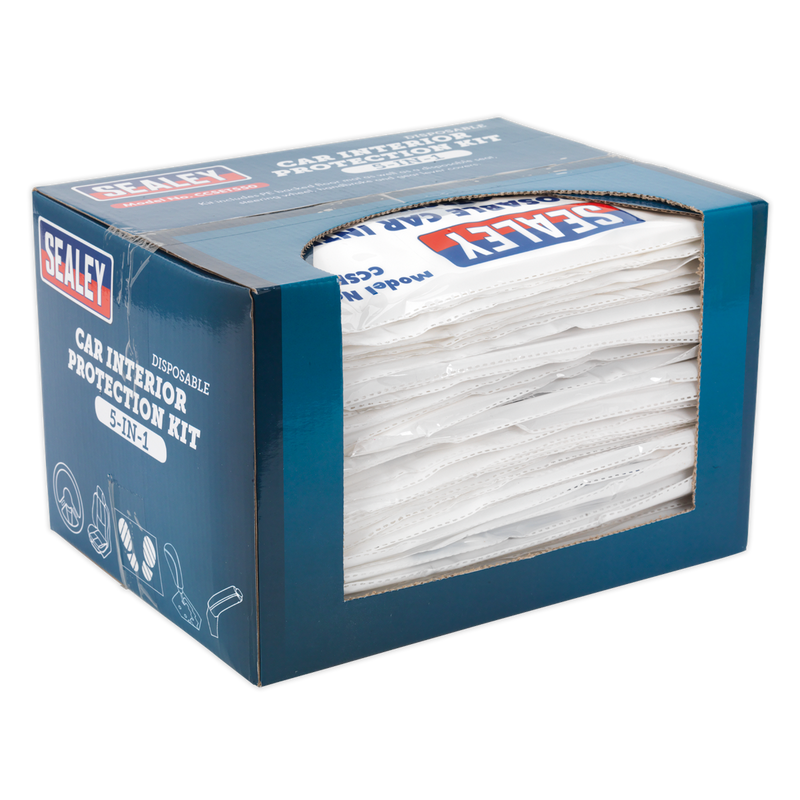 Sealey CCSET550 5-in-1 Disposable Car Interior Protection Kit - Display Box of 50