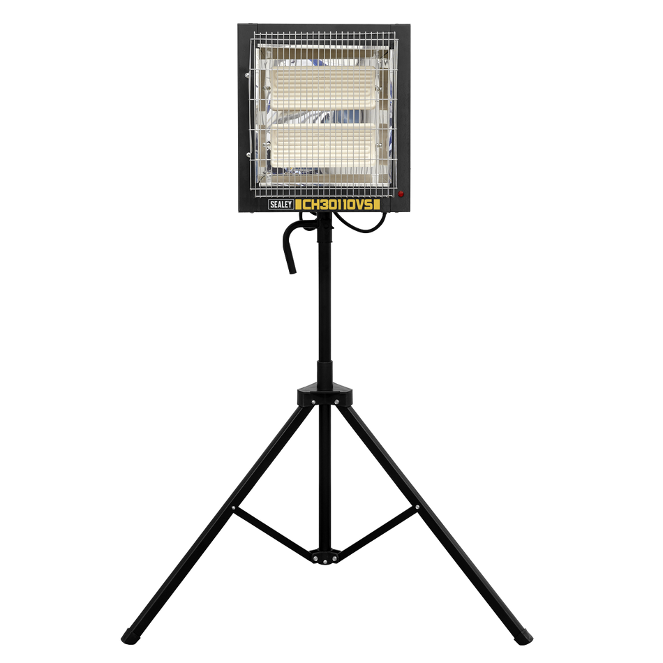 Sealey CH30110VS 1.2/2.4kW Ceramic Heater with Telescopic Tripod Stand - 110V
