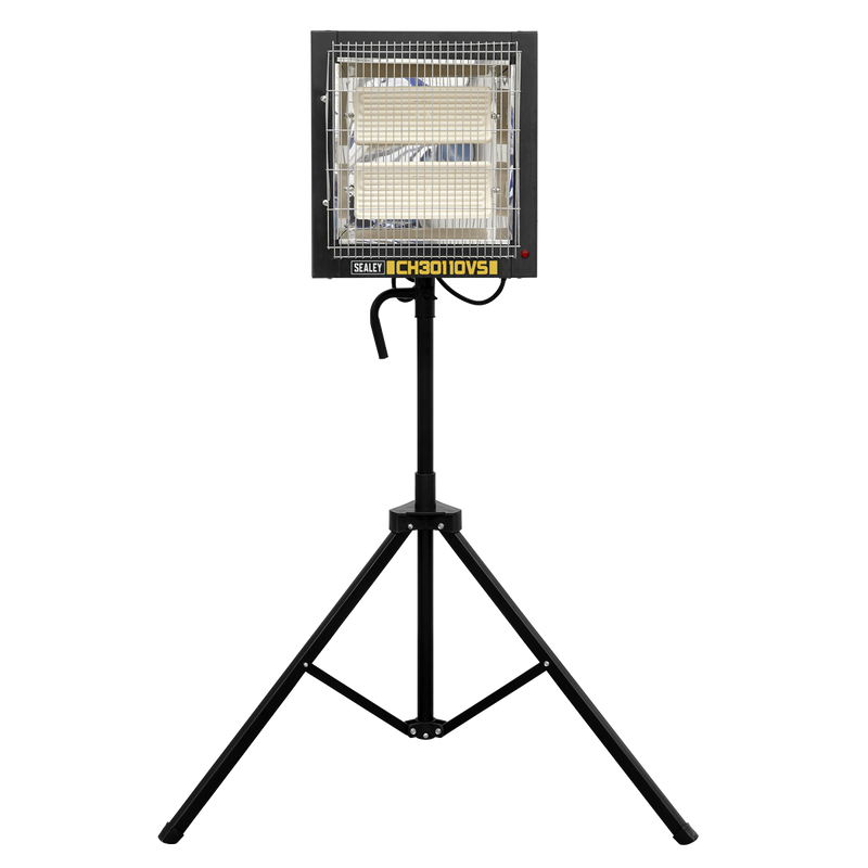 Sealey CH30110VS 1.2/2.4kW Ceramic Heater with Telescopic Tripod Stand - 110V