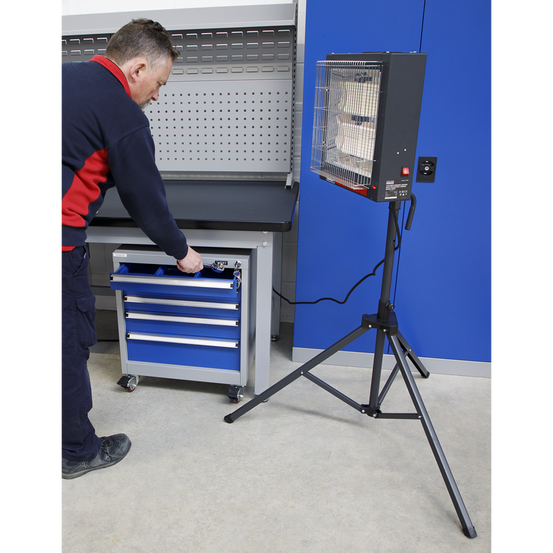 Sealey CH30S 1.4/2.8kW Ceramic Heater with Telescopic Tripod Stand 230V