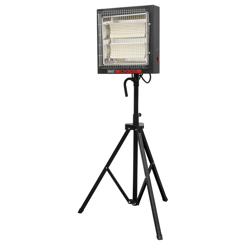 Sealey CH30S 1.4/2.8kW Ceramic Heater with Telescopic Tripod Stand 230V