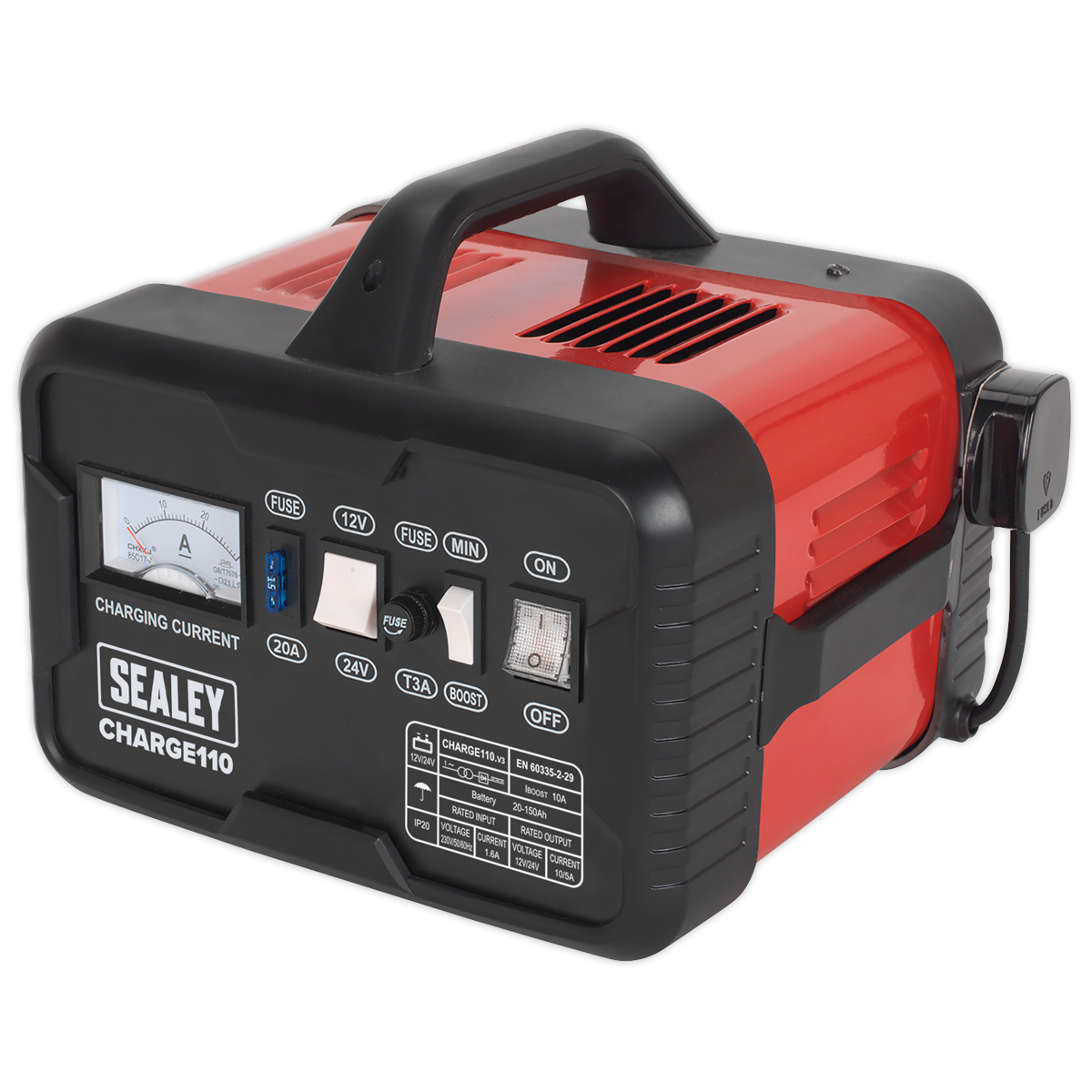 Sealey CHARGE110 14A 12V/24V Battery Charger