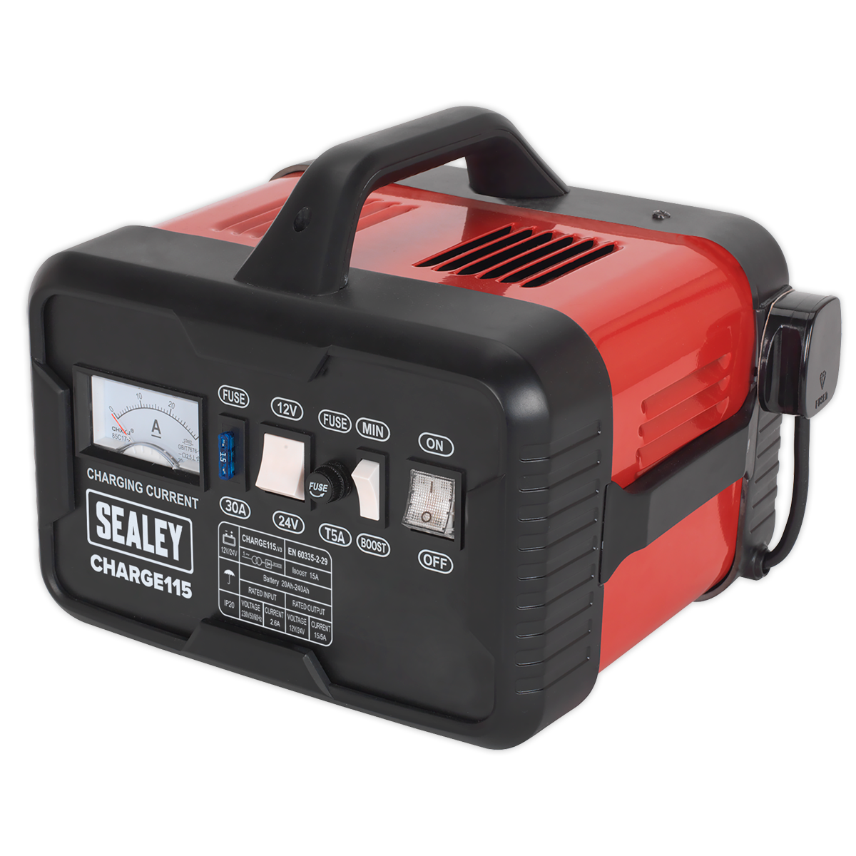 Sealey CHARGE115 19A 12V/24V Battery Charger