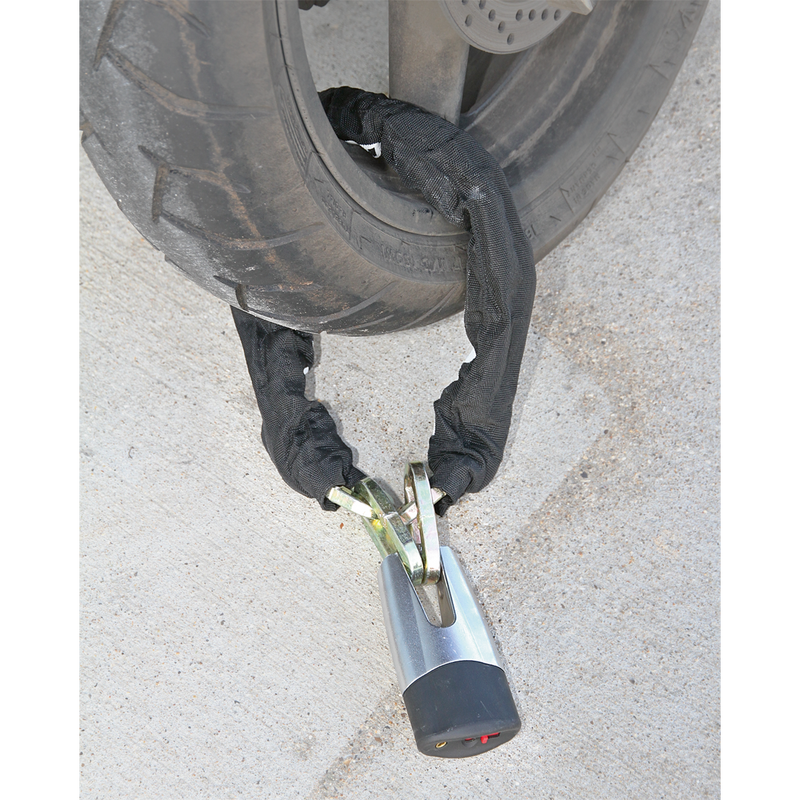 Sealey CLA109DL 10.5 x 10.5 x 900mm Motorcycle Chain & Disc Lock 4* ART Approved
