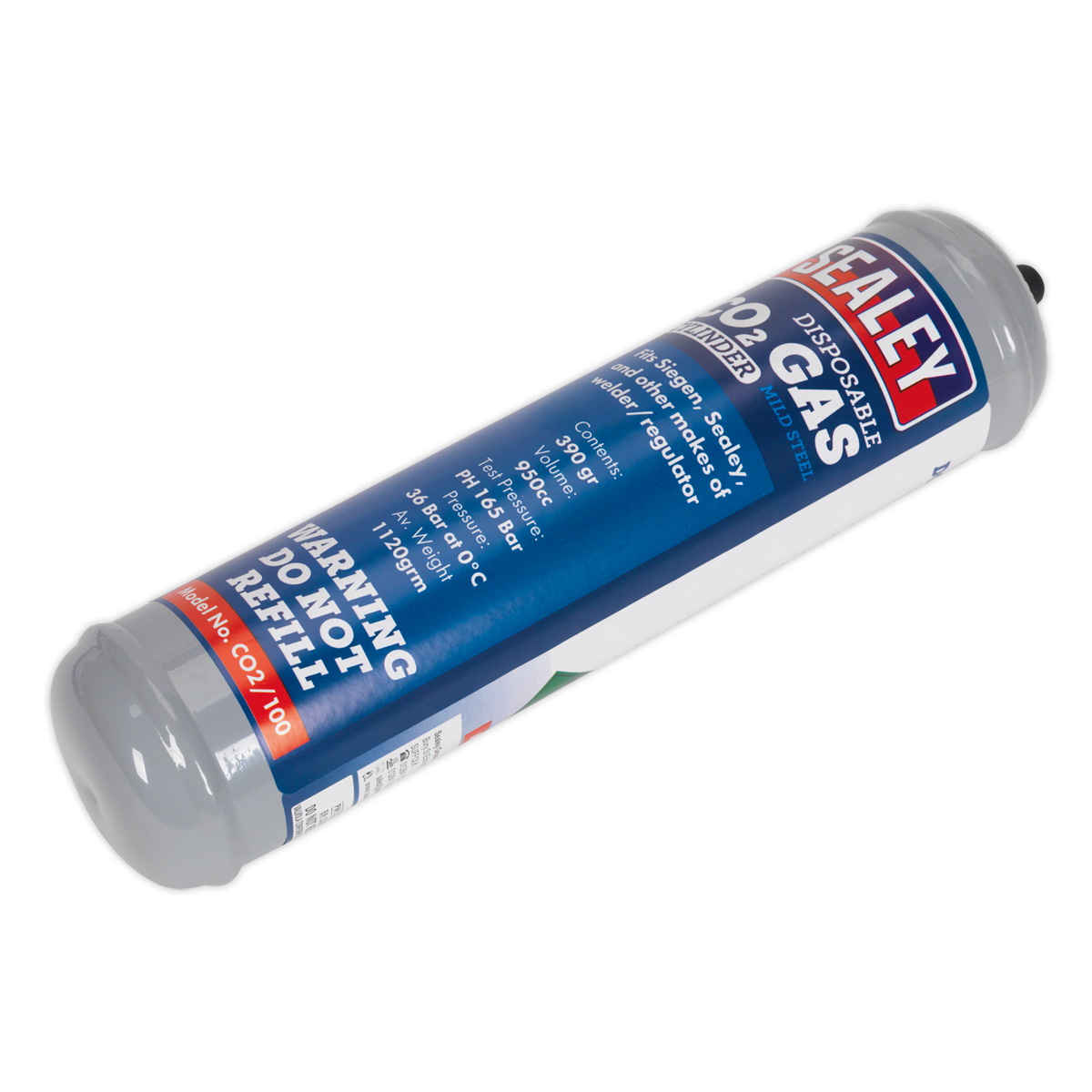 Sealey CO2/100 Disposable Carbon Dioxide Gas Cylinder 390g