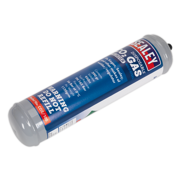 Sealey CO2/100 Disposable Carbon Dioxide Gas Cylinder 390g