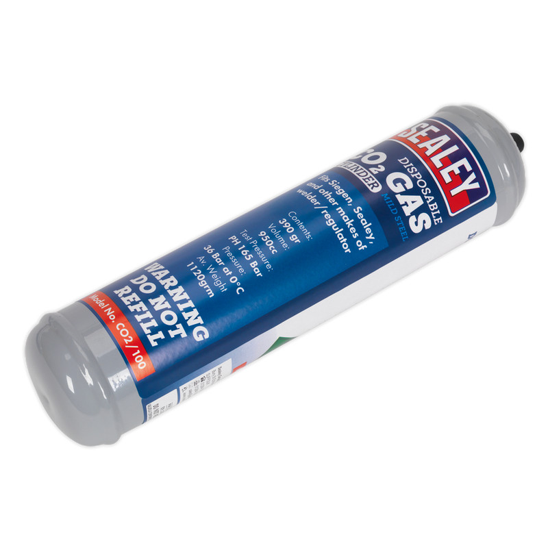 Sealey CO2/100 Disposable Carbon Dioxide Gas Cylinder 390g