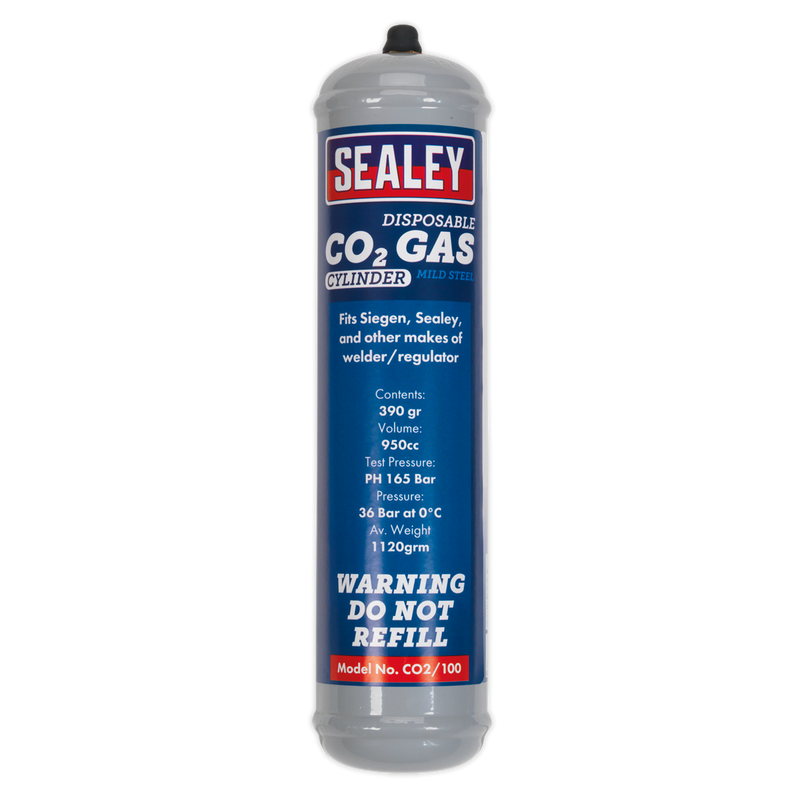 Sealey CO2/100 Disposable Carbon Dioxide Gas Cylinder 390g