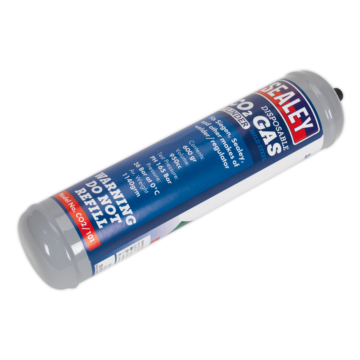 Sealey CO2/101 Disposable Carbon Dioxide Gas Cylinder 600g