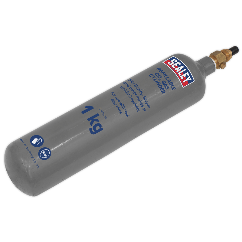 Sealey CO2/1KG Gas Cylinder Refillable Carbon Dioxide 1kg