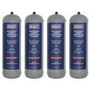 Sealey CO21KGD4 1.3kg Disposable Carbon Dioxide Gas Cylinder - Pack of 4