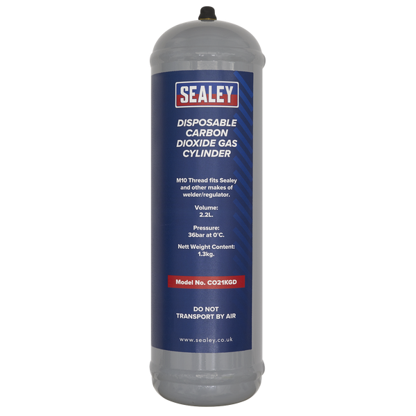 Sealey CO21KGD 1.3kg Disposable Carbon Dioxide Gas Cylinder