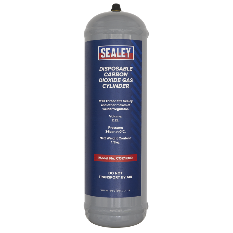 Sealey CO21KGD4 1.3kg Disposable Carbon Dioxide Gas Cylinder - Pack of 4