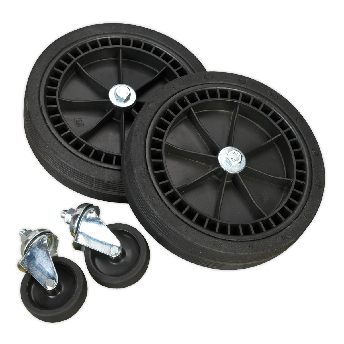 Sealey COMPKIT5 Wheel Kit for Fixed Compressors - 2 Castors & 2 Fixed