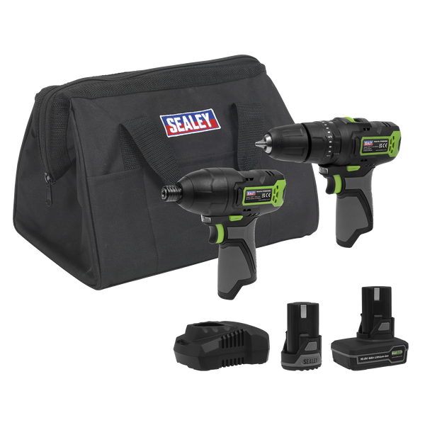 Sealey CP108VCOMBO3 2 x 10.8V SV10.8 Series Combi Drill & Impact Driver Kit