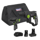 Sealey CP108VCOMBO4 2 x 10.8V SV10.8 Series Rotary Hammer Drill & Impact Driver Kit