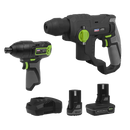 Sealey CP108VCOMBO4 2 x 10.8V SV10.8 Series Rotary Hammer Drill & Impact Driver Kit