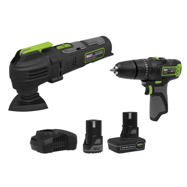 Sealey CP108VCOMBO5 2 x 10.8V SV10.8 Series Combi Drill & Multi-Tool Kit