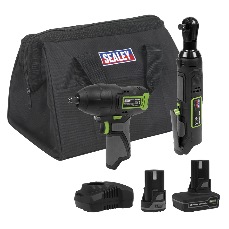 Sealey CP108VCOMBO6 2 x 10.8V SV10.8 Series Impact Wrench & Ratchet Wrench Kit