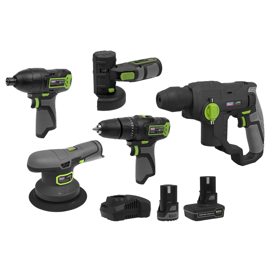 Sealey CP108VCOMBO7 5 x 10.8V SV10.8 Series Cordless Combo Kit - 2 Batteries