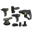 Sealey CP108VCOMBO7 5 x 10.8V SV10.8 Series Cordless Combo Kit - 2 Batteries