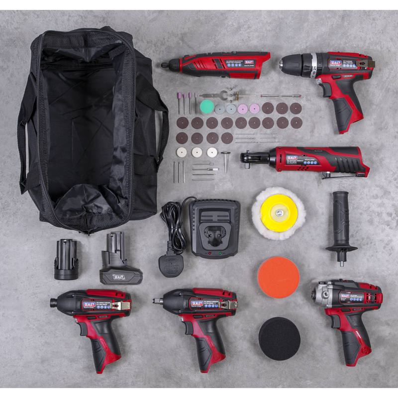 Sealey CP1200COMBO2 6 x 12V SV12 Series Cordless Power Tool Combo Kit
