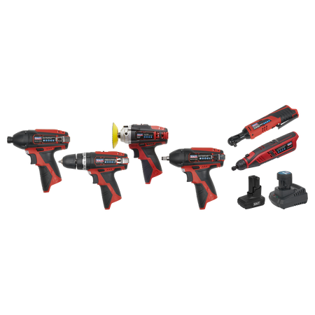 Sealey CP1200COMBO2 6 x 12V SV12 Series Cordless Power Tool Combo Kit