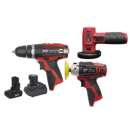 Sealey CP1200COMBO7 3 x 12V SV12 Series Cordless Power Tool Combo Kit