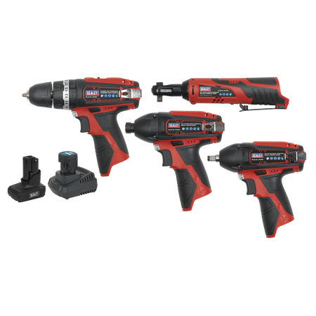 Sealey CP1200COMBO 4 x 12V SV12 Series Cordless Power Tool Combo Kit