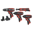 Sealey CP1200COMBO 4 x 12V SV12 Series Cordless Power Tool Combo Kit