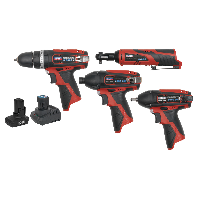 Sealey CP1200COMBO 4 x 12V SV12 Series Cordless Power Tool Combo Kit